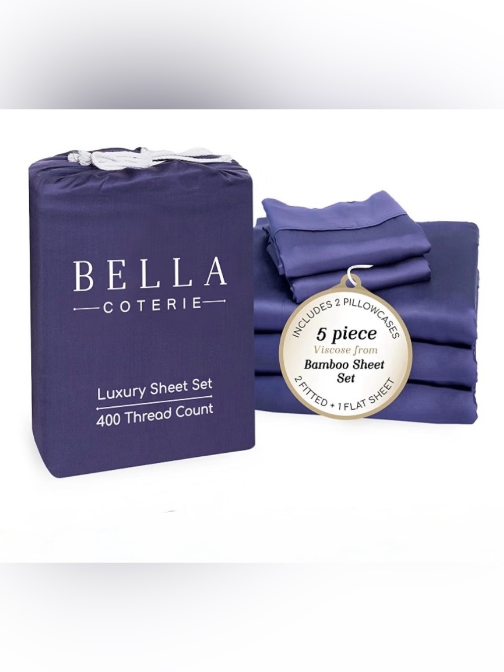 🫐 NEW 🫐 BC BELLA COTERIE LUXURY SHEETS, 400 COUNT